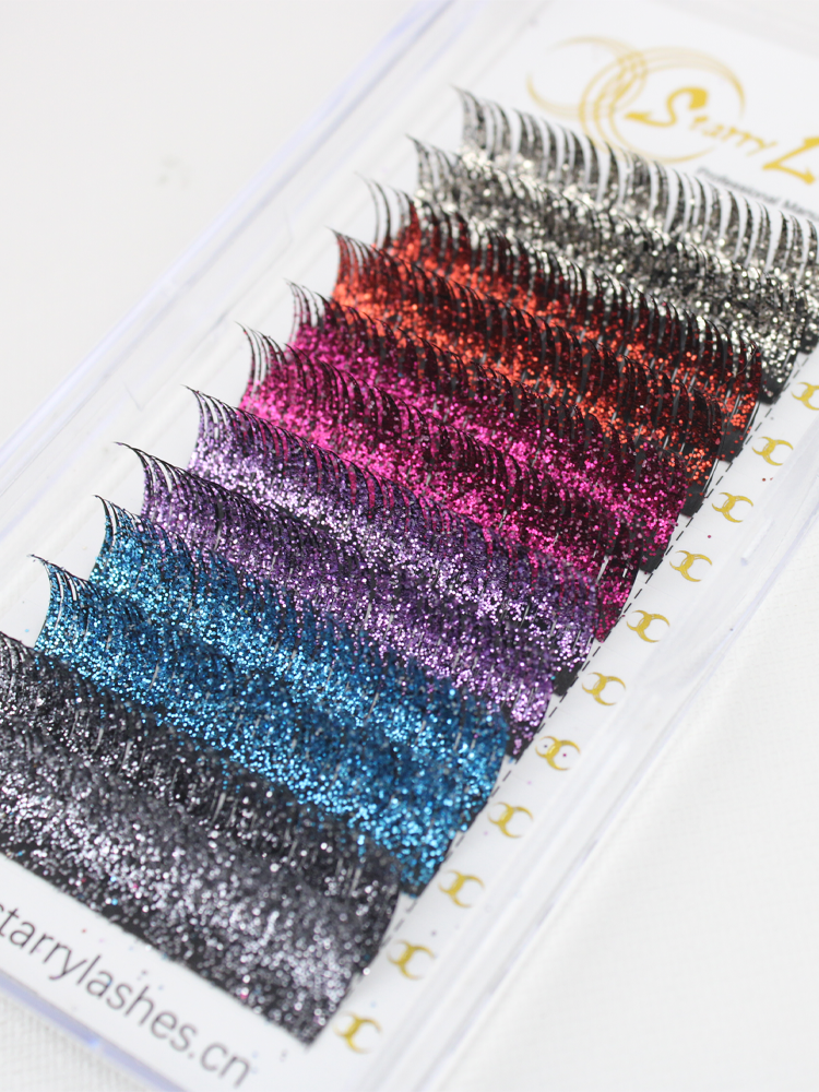 0.10mm Glitter Color Eyelash Extension