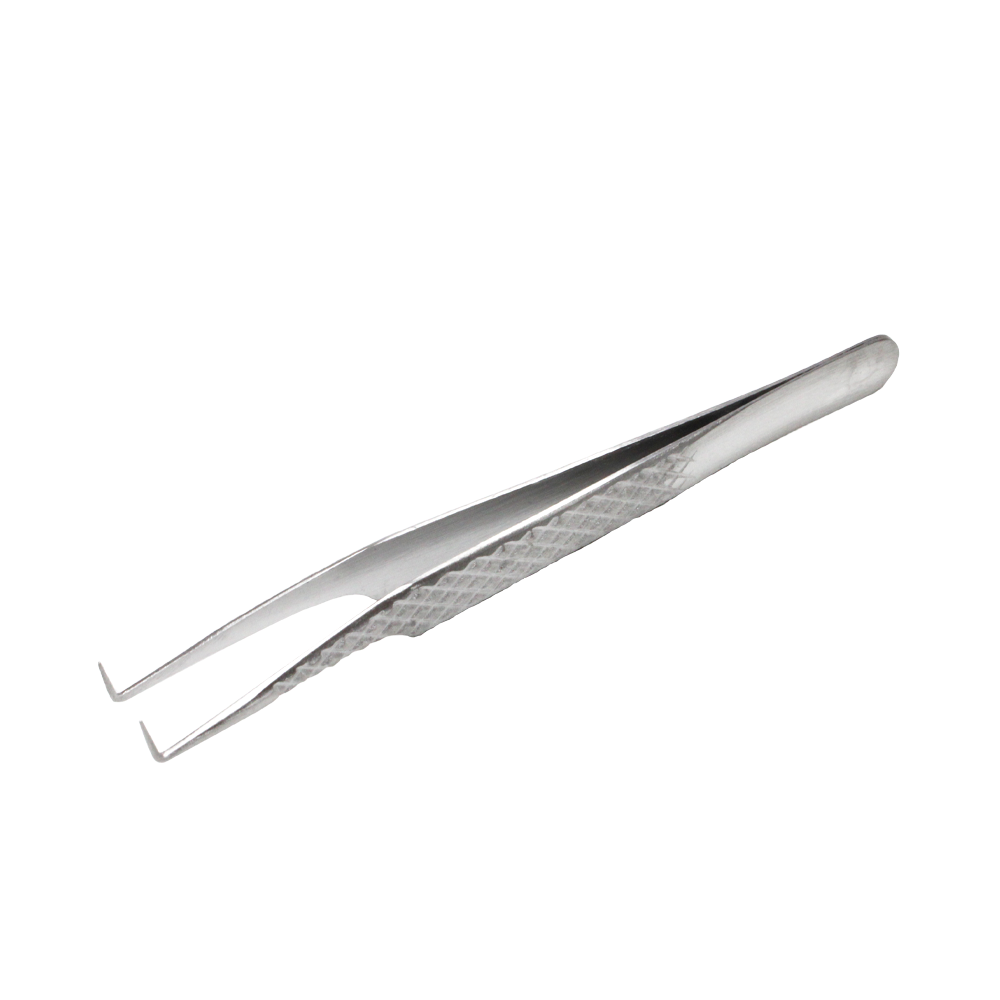 Eyelash Silver Tweezers 90 Degrees